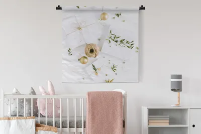 Produktbild von MuchoWow® Wandteppich Wandbehang Winter - Weihnachten - Geschenk 90x90 cm Tapisserie Dekoration Wandtuch - Wandaufhänger