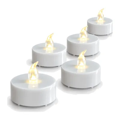 Produktbild von LED Teelichter flammenlos mit Batterien – warmweiße LED-Kerzen für Tischdeko & Weihnachtsdeko – 5er-Set