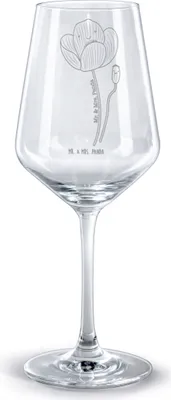 Produktbild von Mr. & Mrs. Panda Weinglas Blume Mohnblume - Transparent - Geschenk, Religion, Selbstliebe, Mohn, glas für rotwein, Bordeauxglas, Kelch, Garten, Respekt, Motivation