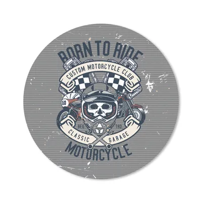 Produktbild von MuchoWow® Mauspad Mousepad Mancave - Motor - Flagge - Schädel - Retro 30x30 cm - Mousepads - Maus Mat - Pad - Mausunterlage - Tischunterlage - Schreibtischmatten