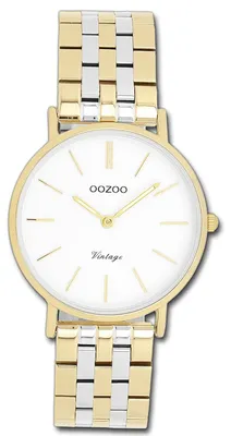 Produktbild von Oozoo Vintage Series Damenuhr Quarzuhr mit Metallarmband silber gold D3UOC20407