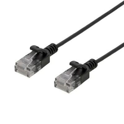 Image de DELTACO Ultra Slim U / UTP Cat.6 Câble patch, 2.6mm, 0.5m, noir