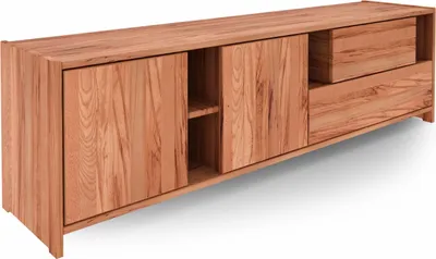 Produktbild von Kommode Zigo aus Kernbuche massiv 189x41x54 mit 2 Schubladen 2 Türen 4 Fächern