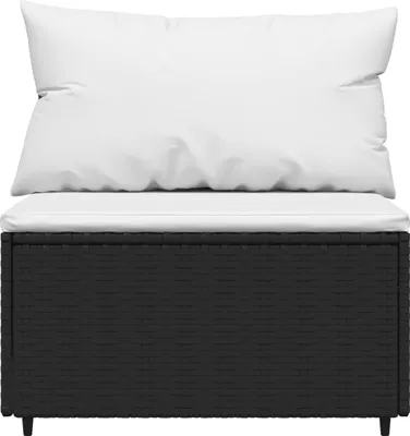 Produktbild von Möbel Garten-Mittelsofa - CLORIS - Balkonmöbel - Gartenmöbel Set - mit Kissen Schwarz Poly Rattan - 63x63x57,5 cm Top4580813