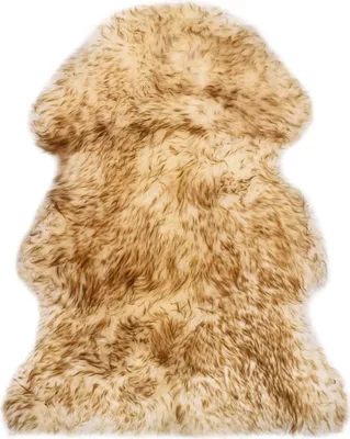 Image de Tapis en peau de mouton 60 x 90 cm Mélange de marron