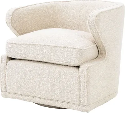 Produktbild von Casa Padrino Luxus Drehsessel Cremefarben 75 x 80 x H. 73 cm - Wohnzimmer Sessel - Luxus Qualität