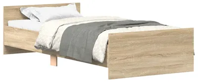 Image de Cadre de lit avec tête de lit Chêne Sonoma Bois d'ingénierie