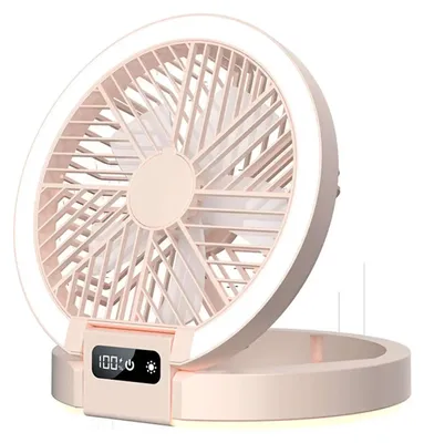 Immagine prodotto di Ventilatore portatile, design pieghevole, funzionamento silenzioso, colore rosa