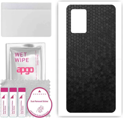 Produktbild von apgo Rückseite Schutzfolie, Skin, kompatibel mit ZTE Blade 20 Pro 5G, Hinten Displayschutzfolie aus Vinylfolie, kratzfest, einfache Montage - Schwarze Honigwabe