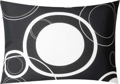 Immagine prodotto di Cuscino decorativo, dimensioni circa 30x50 cm, colore: nero con cerchi bianchi