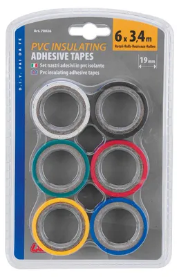 Zdjęcie produktu dla LAMPA, taśma izolacyjna, 70026, grubość 0,13 mm, szerokość 19 mm, materiał: PVC, długość 3,4 m