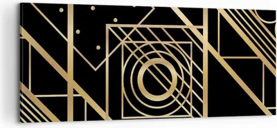 Produktbild von Bild auf Leinwand - Leinwandbild - Einteilig - Abstraktion Quadrat Gold - 100x40cm - Wand Bild - Wanddeko - Wandbilder - Leinwanddruck - Bilder - Wanddekoration - Leinwand bilder - AB100x40-4375