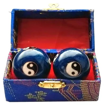 Produktbild von Qi Gong Kugel Yin Yang blau 35mm
