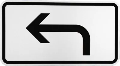 Immagine prodotto di Cartello stradale ORIGINALE n. 1000-11 "Avviso di preavviso a sinistra" 330 x 600 mm secondo i requisiti di qualità StVO e RAL Cartello stradale Cartelli stradali Freccia a sinistra freccia curva