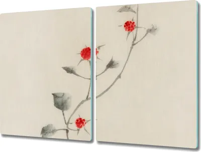Produktbild von Coloray Schneidebrett Herdabdeckplatte 2x40x52 cm Kochplattenabdeckung Hackbrett Küchenbrett - Zweig der Blumen