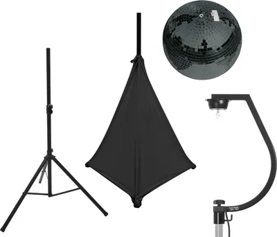 Imagen del producto de Espejo esférico de 30 cm de diámetro, color , con trípode y vela negra