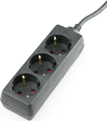Produktbild von as-Schwabe 3-fach-Steckdosenleiste Schwarz 3m 230V 16A Mehrfachsteckdose IP20