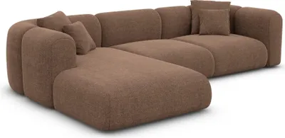 Produktbild von Strukturstoff L-Form Sofa Belio Braun Links