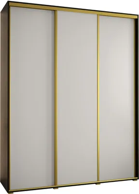 Produktbild von MEBLE KRYSPOL Davos 1 Schrank, drei Türen - 235,2x190x45 cm - Schwarz Weiß Gold