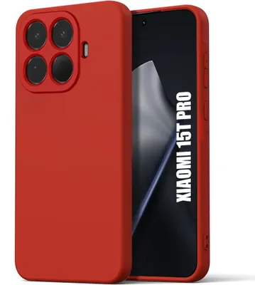 Image de Coque pour Xiaomi 15T Pro, Protection Silicone Souple Doux Slim Anti-Rayures Rouge
