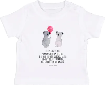 Produktbild von Mr. & Mrs. Panda  T-Shirt Koala Luftballon 0. - 6. Monat - Weiß - Geschenk, Geburtstag, Öko Baby, Kinder Oberteil, Party, Babyshirt, Kurzarmshirt, Jerseyshirt