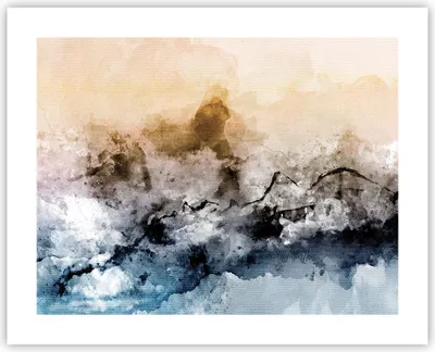 Produktbild von Poster - Poster ohne Rahmen - Abstraktion Wolken Berge - 50x40 cm - Wand Bild - Wanddeko - Wandbilder - Kunstposter - Wandposter - Bilder - Kunstdruck - Wanddekoration - Wandbild - P2XAA50x40-4894
