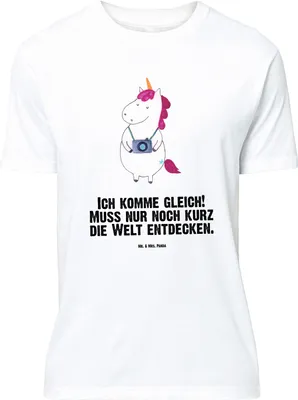 Produktbild von Mr. & Mrs. Panda Größe XL T-Shirt Einhorn Fotograf - Weiß - Geschenk, Reisen, Unicorn, Shirt, mit Spruch, Städtereise, Urlaub, Kamera, Tshirt, Einhörner