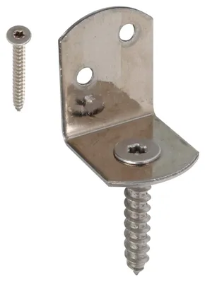 Zdjęcie produktu dla Alberts 843830 Uchwyty do ogrodzeń plecionych w kształcie litery L, stal nierdzewna, całkowita wysokość 83 mm, zestaw 80 sztuk