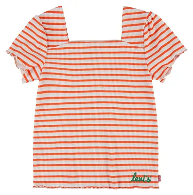 Obrázek produktu pro Tričko s krátkým rukávem a žebrováním, značka Levi's Kids, barva "Hot Coral", velikost pro dívky, odpovídající věku 12 let