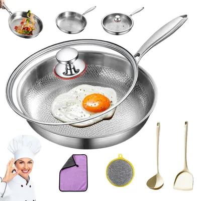 Obrázek produktu pro Titanová pánev bez nepřilnavé povrchové úpravy, průměr 30 cm, s poklicí