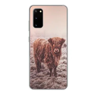 Produktbild von MuchoWow® Handyhülle Schutzhülle Hülle für Samsung Galaxy S20 Schottische Highlander - Schnee - Sonne Silikon Softcase Handy Hülle - Bild