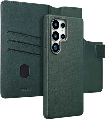 Produktbild von Accezz 2-in-1 Klapphülle aus Leder mit MagSafe für das Samsung Galaxy S25 Ultra - Cedar Green