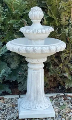 Produktbild von Casa Padrino Barock Springbrunnen Weiß / Grau Ø 51 x H. 91 cm