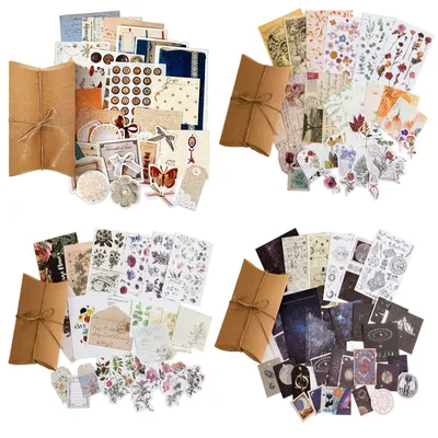 120 Vintage Scrapbooking-Sticker-Set mit Schachteln