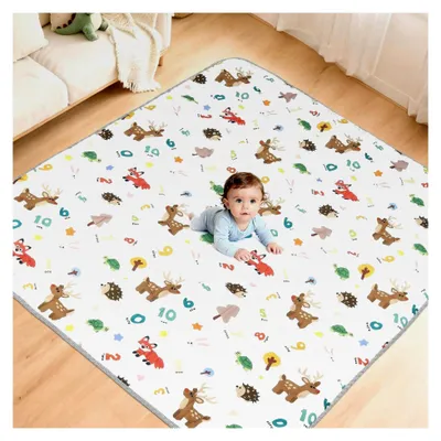 Produktbild von Baby Spielmatte Krabbeldecke 150 x 180 cm faltbare Kindermatte tragbar waschbar für 6–12 Monate Krabbeln und Spielen Zuhause für Spielbogen