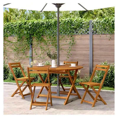 Produktbild von Klappbarer Gartentisch 110 cm aus massivem Akazienholz