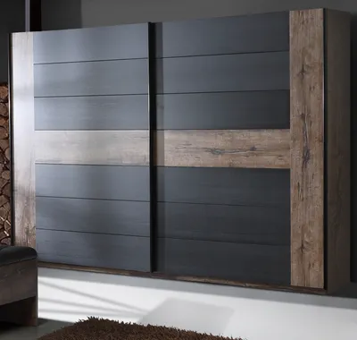 Produktbild von Schwebetürenschrank Kleiderschrank Bellevue in Eiche / Schlammeiche 2-türig 270 x 210 cm