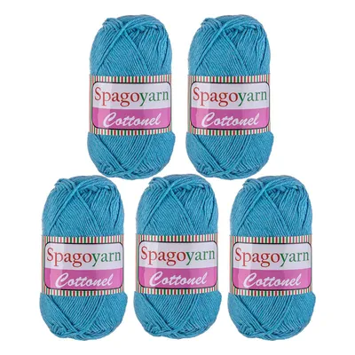 5 x 100g Strickgarn Cottonel Uni Häkelwolle Handstrickgarn oldtimerblau