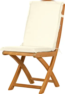 Produktbild von Polsterauflage Gartenstuhl Auflage weiß, Klappstuhl Auflage als waschbares und UV-beständiges Gartenpolster