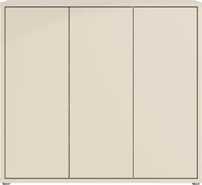 Produktbild von Forte ALICE SPRINGS Schuhschrank 100 110, moderner Flurschrank mit 3 Türen und 8 Einlegeböden, Holzwerkstoff, Kaschmir/ Beige, 109,2 cm breit x 99,1 cm hoch x 34,9 cm tief