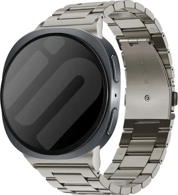 Produktbild von Strap-it Titanium Gliederband mit Schmetterlingsverschluss - passend für die Samsung Galaxy Watch 8 - 40mm / Galaxy Watch 8 - 44mm / Galaxy Watch 8 Classic (Titanium natur)