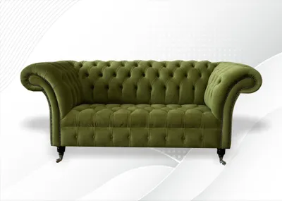 Image de Canapé 2 places, design, revêtement tissu, canapé relax, style moderne, type Chesterfield