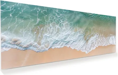 Produktbild von Glasbild 100x40cm in XXL für Wohnzimmer, Schlafzimmer Motiv Meereswellen