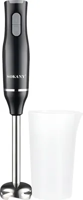 Image de Sokany, mixeur plongeant 400 W, 2 vitesses, acier inoxydable, avec bol, noir