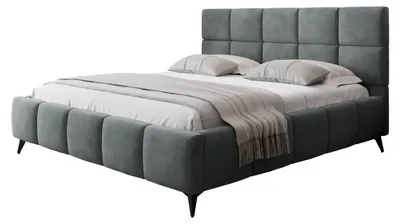 Produktbild von MIRJAN24 Polsterbett Amber, Dopellbett mit Bettkasten, Leistenlattenrost aus Holz (Farbe: Velluto 18, Größe: 140x200 cm)