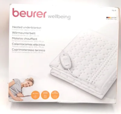 Zdjęcie produktu dla BEURER koc grzewczy 130x75cm 50W 3szt. polar do prania BSS biały TS 19