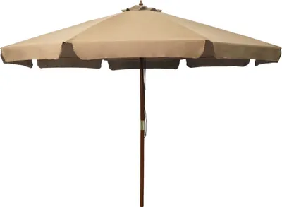 Image de Maison Exclusive - Parasol avec mât en bois 330 cm Taupe