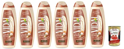Produktbild von Vidal bagnoschiuma almond & karite, Mandel & Karite Schaumbäder Bades bath shower foam 6x 500ml + Italian Gourmet polpa 400g
