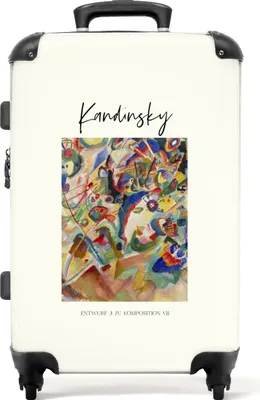 Produktbild von NoBoringSuitcases.com® Großer Koffer - Kunst - Kandinsky - Abstrakt - Farben - Alte Meister - Kombinationsschloss TSA - Hartschalen Trolley 4 Rollen - 72 liter - Reisekoffer - 66 cmKoffer Mittelgroß 67x43x25 cm, 72L,