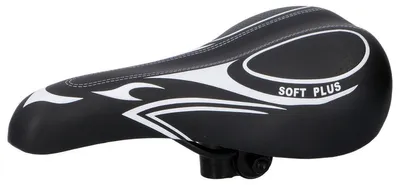 Produktbild von Dunlop Mountainbike Sattel Fahrradsattel MTB Sattel aus Kunstleder inkl. Sattelstütze Schaumstofffüllung 27 x 16,5 x 9,6 CM Schwarz/Weiß